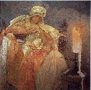 Alphonse Mucha, Woman With a Burning Candle